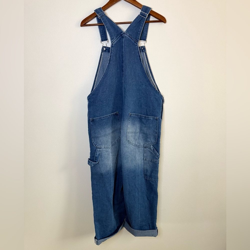 Women’s Blue Denim Overalls Medium Relaxed Fit Cuffed - Picture 5 of 9
